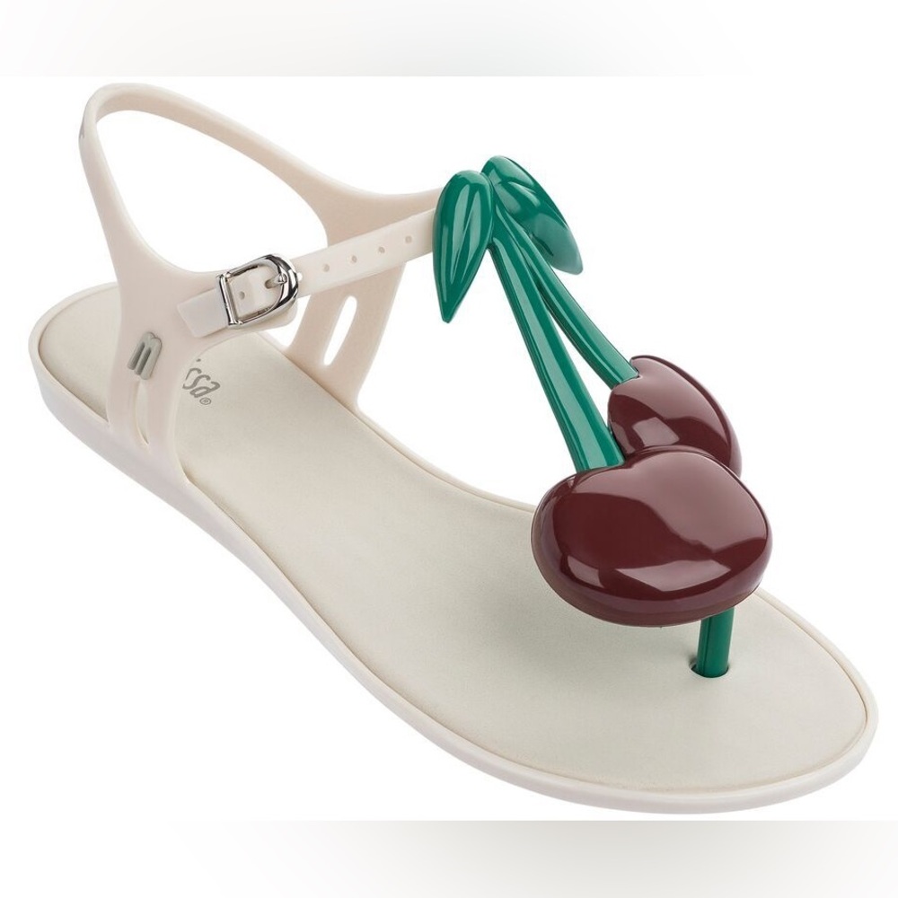 Melissa Cream Sandals with Cherry Design